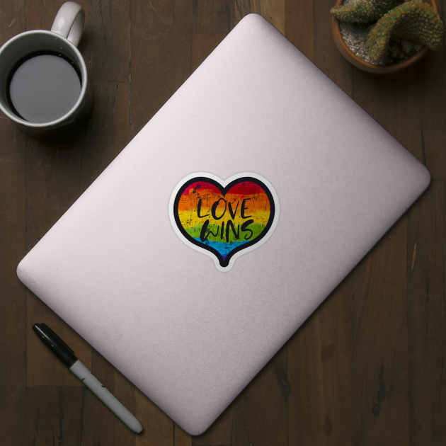 Love Wins LGBT Heart Rainbow Statement by Foxxy Merch